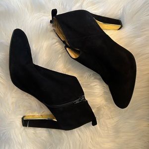Black suede Kate Spade booties